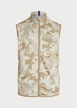 Beige Men’s Ralph Lauren GolfGolf-camo Water-repellent Packable Gilet Jackets
