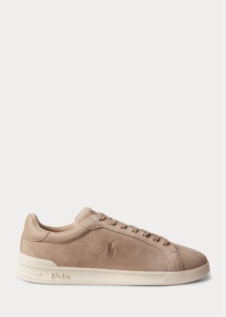 Beige Men’s Ralph Lauren Heritage Court II Suede Sneakers