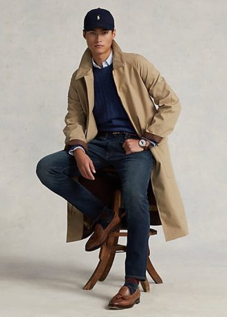 Beige Men’s Ralph Lauren Woven Cotton Walking Coats