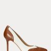 Beige / White Women’s Ralph Lauren Lynden Nappa & Burnished Leather Heels