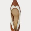 Beige / White Women’s Ralph Lauren Lynden Nappa & Burnished Leather Heels