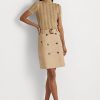 Beige Women’s Ralph Lauren Belted Micro-Sanded Twill Skirts