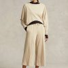 Beige Women’s Ralph Lauren Cropped Fleece Wide-Leg Pants Beige Women’s Ralph Lauren Cropped Fleece Wide-Leg Pants