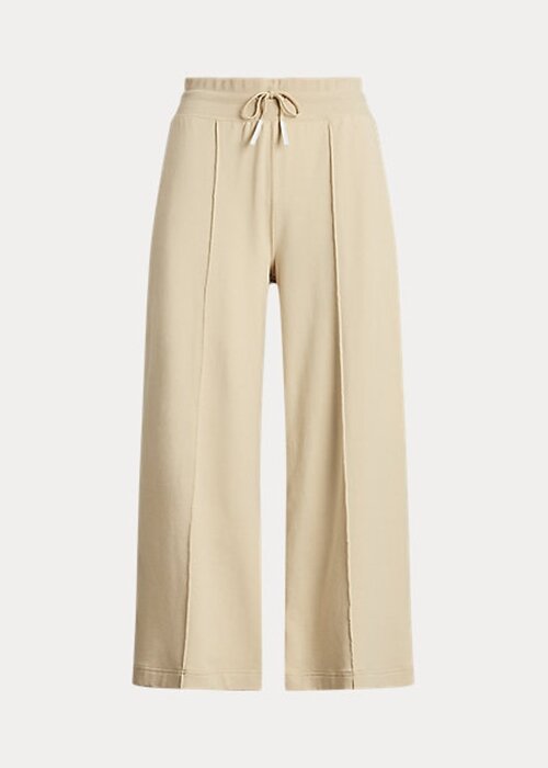 Beige Women’s Ralph Lauren Cropped Fleece Wide-Leg Pants Beige Women’s Ralph Lauren Cropped Fleece Wide-Leg Pants