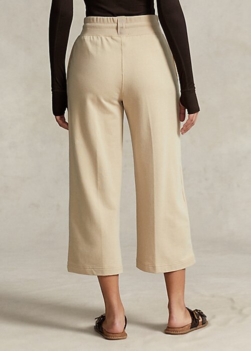 Beige Women’s Ralph Lauren Cropped Fleece Wide-Leg Pants Beige Women’s Ralph Lauren Cropped Fleece Wide-Leg Pants