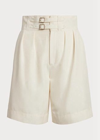Beige Women’s Ralph Lauren Francine Silk Shantung  Shorts