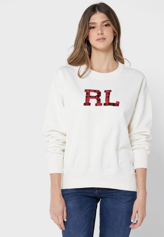 Beige Women’s Ralph Lauren Graphic Knitted Sweatshirts Beige Women’s Ralph Lauren Graphic Knitted Sweatshirts