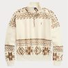 Beige Women’s Ralph Lauren Tonal Fair Isle-motif Fleece Pullover Sweatshirts Beige Women’s Ralph Lauren Tonal Fair Isle-motif Fleece Pullover Sweatshirts