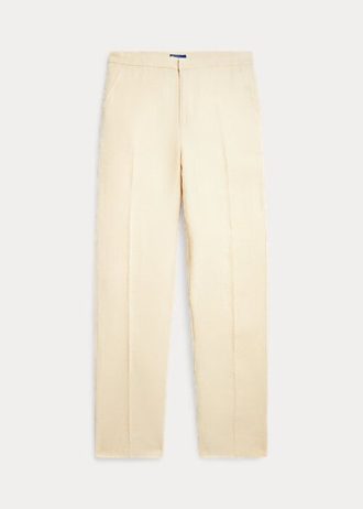 Beige Women’s Ralph Lauren Cropped Straight-Leg Linen Pants