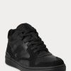 Black / Black Men’s Ralph Lauren Court Mid Pro Sneakers