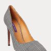 Black / Cream Women’s Ralph Lauren Celia Glen Plaid Wool Heels