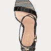 Black / Gold Women’s Ralph Lauren Gabriele Embossed Leather Heels