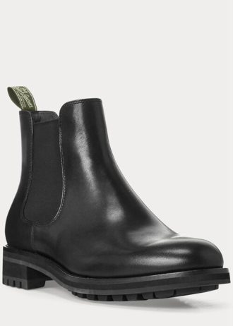 Black Men’s Ralph Lauren Bryson Leather Chelsea Boots
