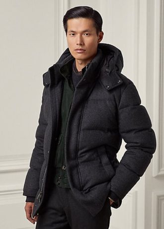 Black Men’s Ralph Lauren Cameron Wool-Blend Down Jackets