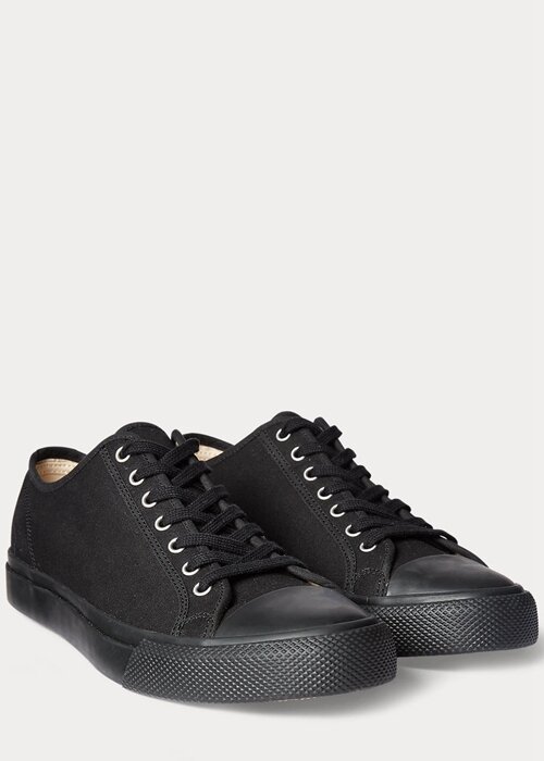 Black Men’s Ralph Lauren Canvas Sneakers Black Men’s Ralph Lauren Canvas Sneakers