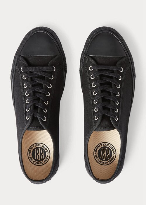 Black Men’s Ralph Lauren Canvas Sneakers Black Men’s Ralph Lauren Canvas Sneakers