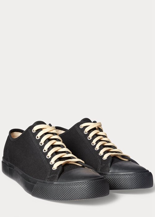 Black Men’s Ralph Lauren Canvas Sneakers Black Men’s Ralph Lauren Canvas Sneakers