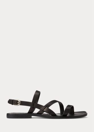 Black Men’s Ralph Lauren Carlion Calfskin Sandals