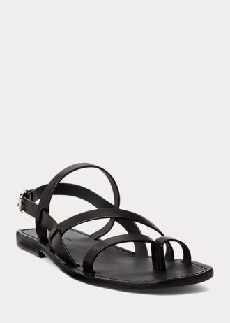 Black Men’s Ralph Lauren Carlion Calfskin Sandals