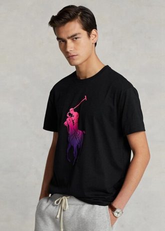 Black Men’s Ralph Lauren Classic Fit Big Pony Jersey T Shirts