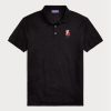 Black Men’s Ralph Lauren Custom Slim Fit Bear Polo Shirts