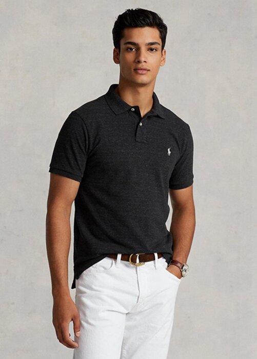 Black Men’s Ralph Lauren Custom Slim Fit Mesh Polo Shirts Black Men’s Ralph Lauren Custom Slim Fit Mesh Polo Shirts