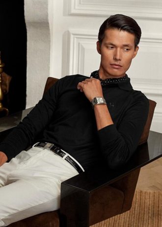 Black Men’s Ralph Lauren Custom Slim Fit Pique Polo Shirts