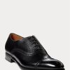 Black Men’s Ralph Lauren Denver Cap-Toe Dress Shoes