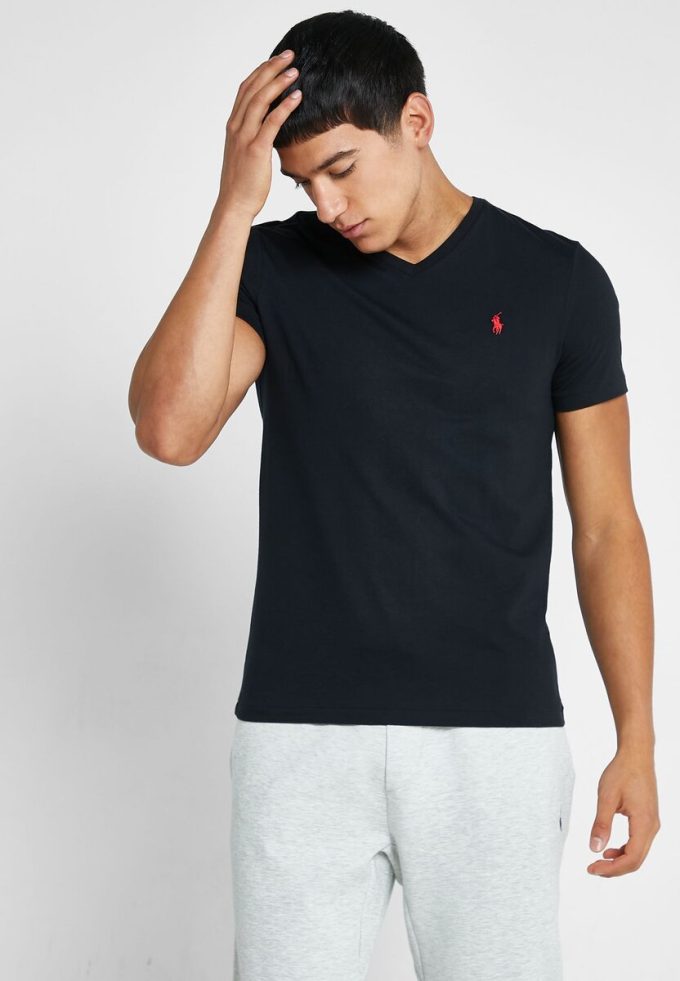 Black Men’s Ralph Lauren Essential V-Neck T Shirts