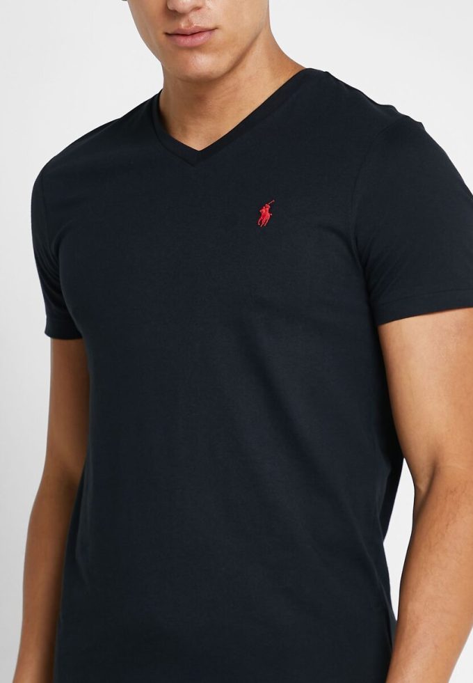 Black Men’s Ralph Lauren Essential V-Neck T Shirts