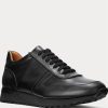 Black Men’s Ralph Lauren Ethan Calfskin Sneakers