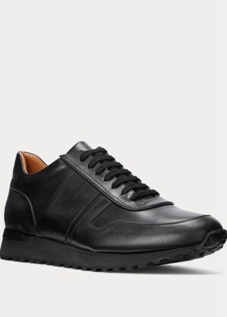 Black Men’s Ralph Lauren Ethan Calfskin Sneakers