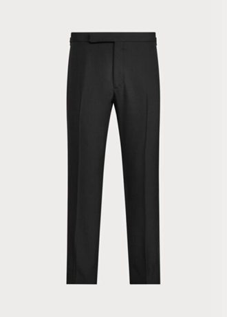 Black Men’s Ralph Lauren Gregory Wool Barathea Tuxedo  Pants