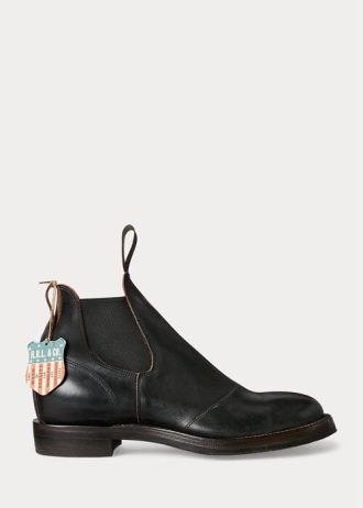 Black Men’s Ralph Lauren Hand-Burnished Leather Chelsea Boots