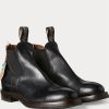 Black Men’s Ralph Lauren Hand-Burnished Leather Chelsea Boots
