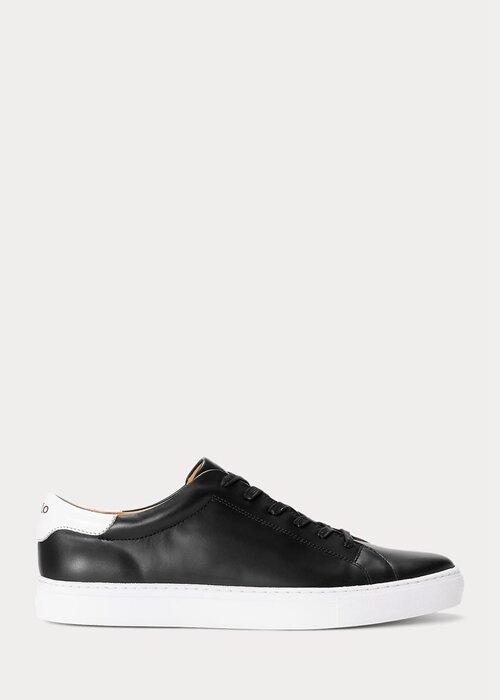 Black Men’s Ralph Lauren Jermain Leather Sneakers Black Men’s Ralph Lauren Jermain Leather Sneakers