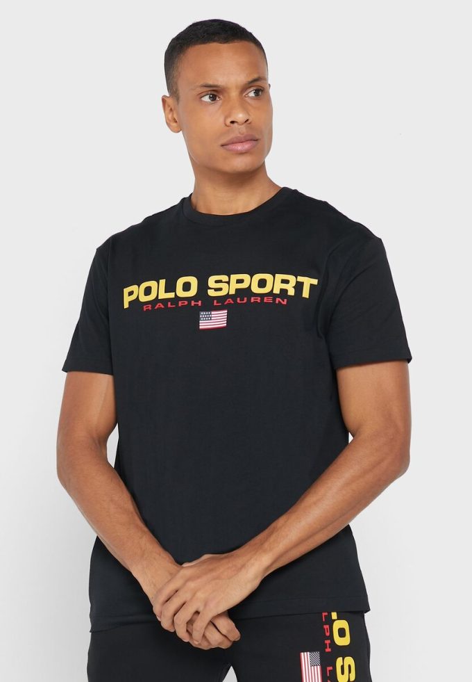 Black Men’s Ralph Lauren Logo Crew Neck T Shirts