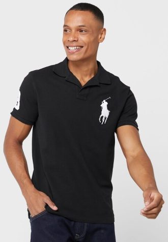 Black Men’s Ralph Lauren Logo Polo Shirts