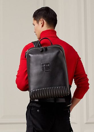 Black Men’s Ralph Lauren Quilted Leather Backpacks