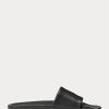 Black / Black Men’s Ralph Lauren Signature Pony Leather Slippers