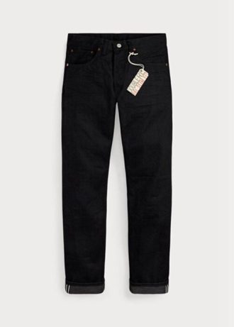 Black Men’s Ralph Lauren Slim Fit Black-on-black Selvedge  Jeans