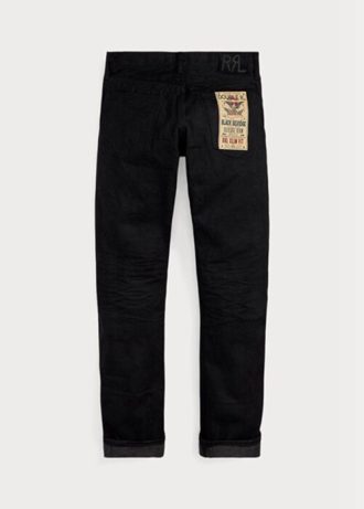 Black Men’s Ralph Lauren Slim Fit Black-on-black Selvedge  Jeans