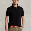 Black Men’s Ralph Lauren Slim Fit Mesh  Polo Shirts