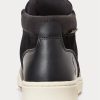 Black Men’s Ralph Lauren Waterproof Leather-Suede Boots