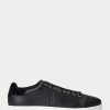 Black Men’s Ralph Lauren Wilton Leather Sneakers Black Men’s Ralph Lauren Wilton Leather Sneakers