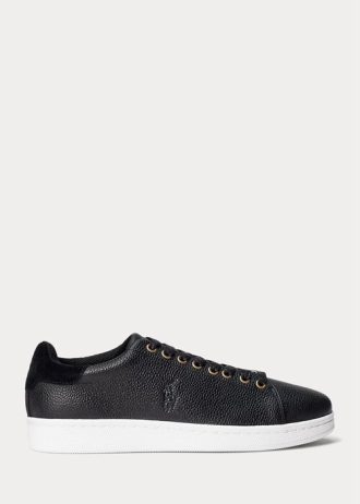 Black Men’s Ralph Lauren Wilton Leather Sneakers