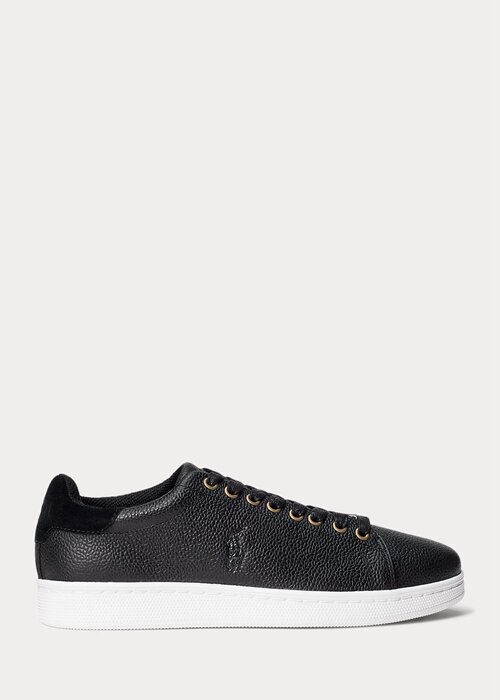 Black Men’s Ralph Lauren Wilton Leather Sneakers Black Men’s Ralph Lauren Wilton Leather Sneakers