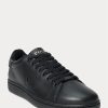 Black Men’s Ralph Lauren Wilton Leather Sneakers