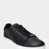 Black Men’s Ralph Lauren Wilton Leather Sneakers Black Men’s Ralph Lauren Wilton Leather Sneakers