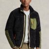 Black Men’s Ralph Lauren Wind-blocking Hybrid   Jackets